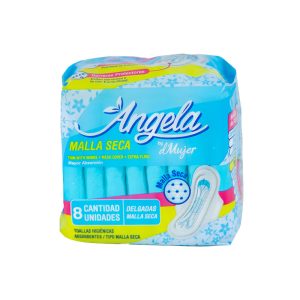 TOALLA  HIGIENICA ANGELA DELGADA MALLA X8 UNDS