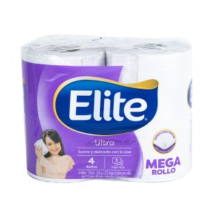 PAPEL HIGIENICO ELITE ULTRA MEGARROLLO  X4 ROLLOS