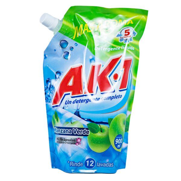 DETERGENTE LIQUIDO  AK-1 MANZANA  900 ML