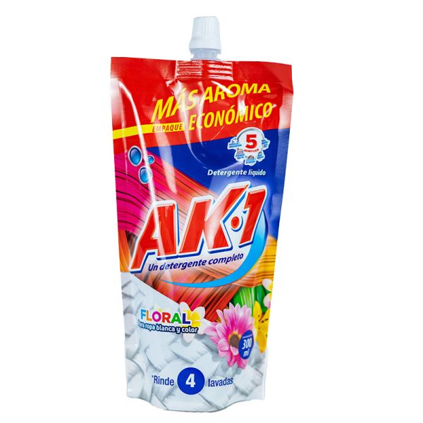 DETERGENTE  LIQUIDO  AK-1  FLORAL  300 ML