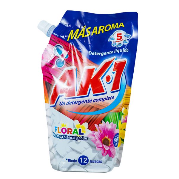 DETERGENTE LIQUIDO AK-1  FLORAL  900 ML