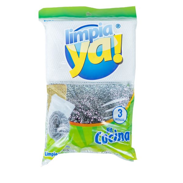 KIT COCINA FLASH ESPONJA+ESPIRAL+MALLA