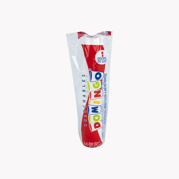 VASO 1 OZ BLANCO DOMINGO  50 UND