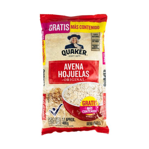 AVENA QUAKER HOJUELA  400 GR