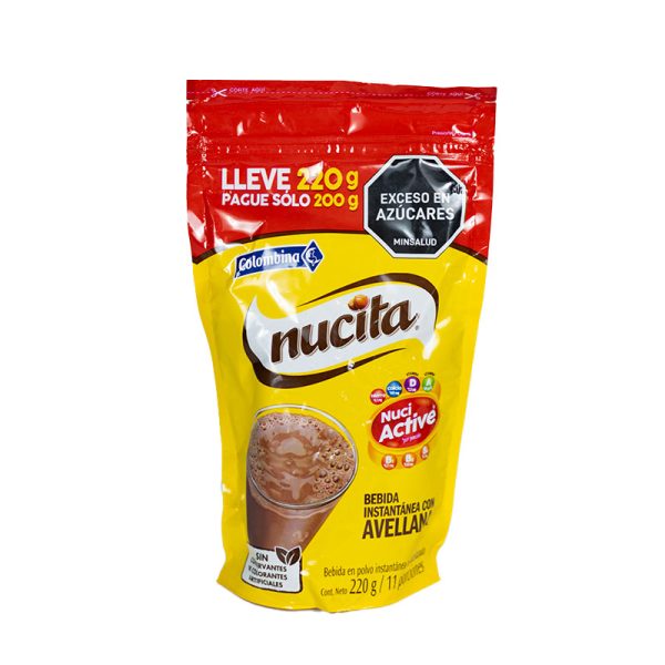 NUCITA BEBIDA ACHOCOLATADA  EXTRA CONTENIDO   220 GR