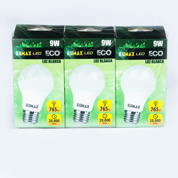 ILUMAX BOMBILLO LED ECONO 9W LB 20000H PACK X3
